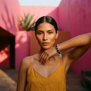 Mexican hand made bracelet  one of a kind  s-med -lg size 7.5 x .25IN